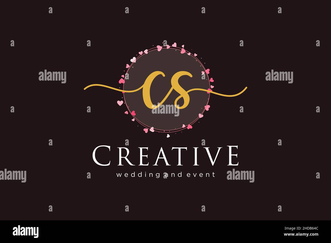LOGO CS femminile. Utilizzabile per Logo per moda, fotografia, matrimonio, bellezza, affari. Elemento modello di disegno con logo a vettore piatto. Illustrazione Vettoriale