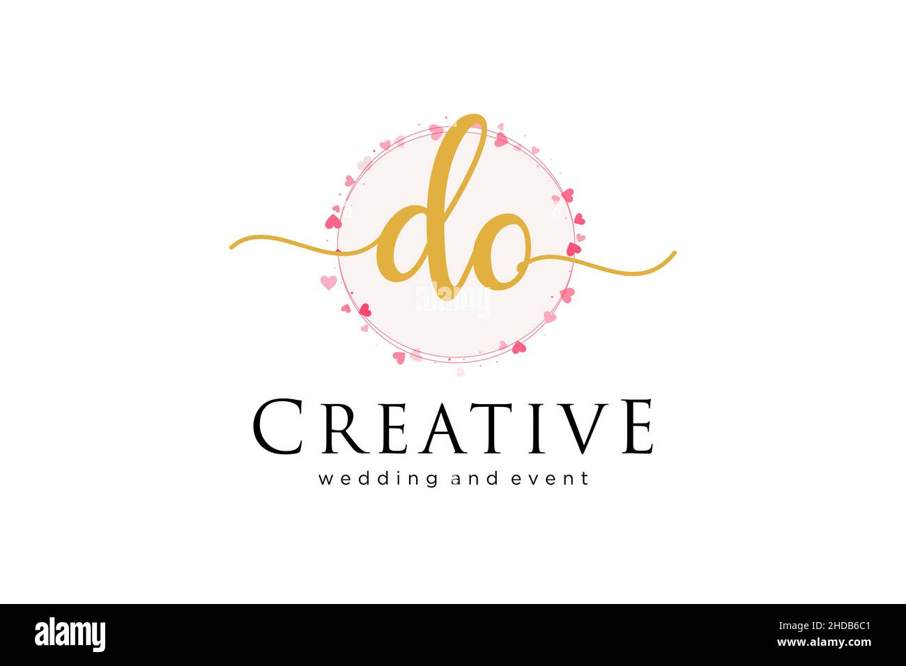LOGO DO femminile. Utilizzabile per Logo per moda, fotografia, matrimonio, bellezza, affari. Elemento modello di disegno con logo a vettore piatto. Illustrazione Vettoriale