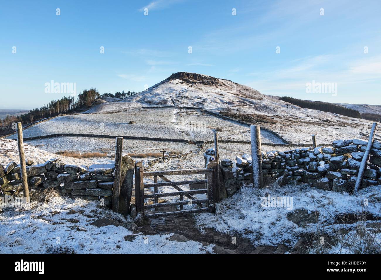 The Wainstones in Winter, Cleveland Way, North Yorkshire Moors National Park, Regno Unito Foto Stock