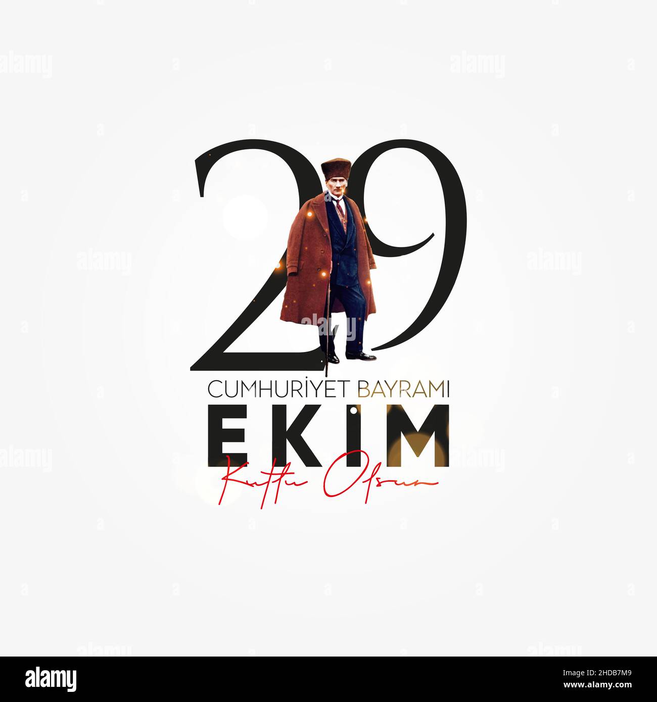 29 Ekim Cumhuriyet Bayram Kutlu Olsun. Ottobre 29 Giornata della Repubblica di Turchia. Illustrazione Vettoriale