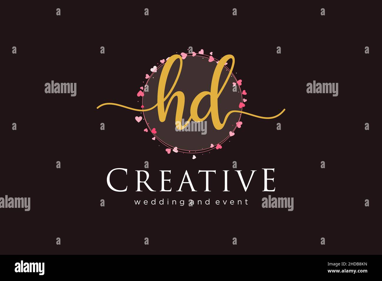 Logo HD femminile. Utilizzabile per Logo per moda, fotografia, matrimonio, bellezza, affari. Elemento modello di disegno con logo a vettore piatto. Illustrazione Vettoriale