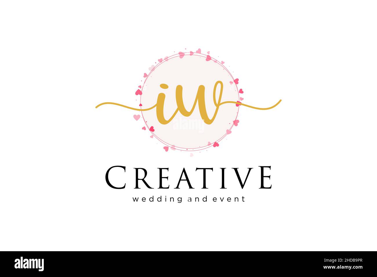 Logo femminile IW. Utilizzabile per Logo per moda, fotografia, matrimonio, bellezza, affari. Elemento modello di disegno con logo a vettore piatto. Illustrazione Vettoriale