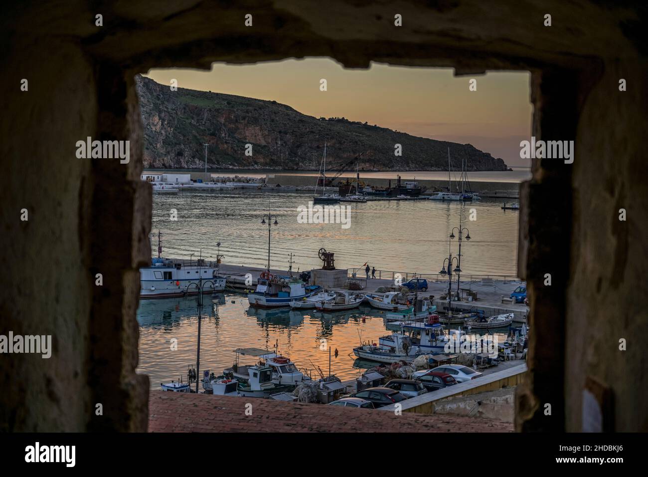 Boote, Fischerhafen, Castellammare del Golfo, Sizilien, Italien Foto Stock
