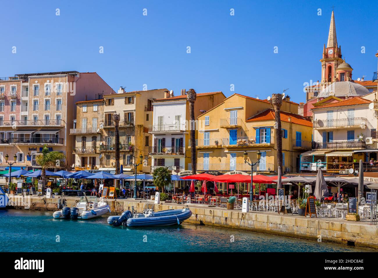 Waterfront, Calvi, Corsica, Calvi, Corsica, Francia Foto Stock