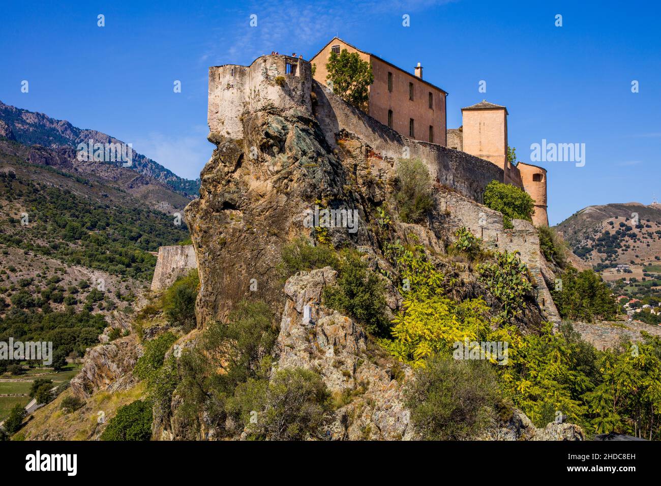 Aerie (Nid d'Aigle) della Cittadella, Corte, cuore dell'isola di Corsica, Corte, Corsica, Francia Foto Stock