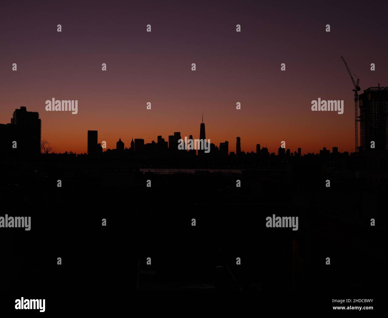 Skyline di New York da Brooklyn, New York, New York. Foto Stock