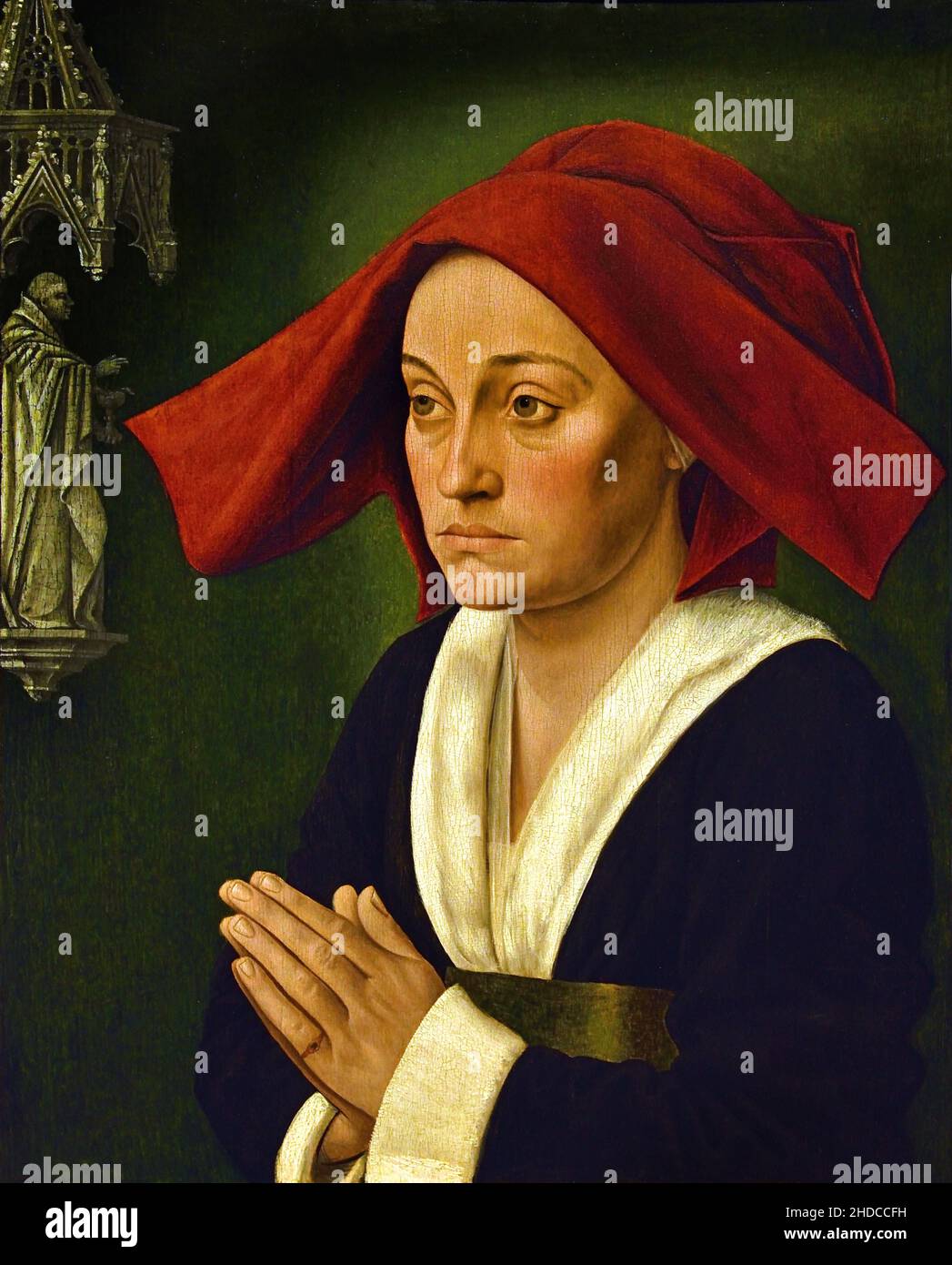 Ritratti di un uomo e di una donna in preghiera, 1470, Diptico di una coppia Bourgondië di Guillaume di Pierre Spicre Maestro di Saint-Jean-de-Luz, Francia, francese, Foto Stock