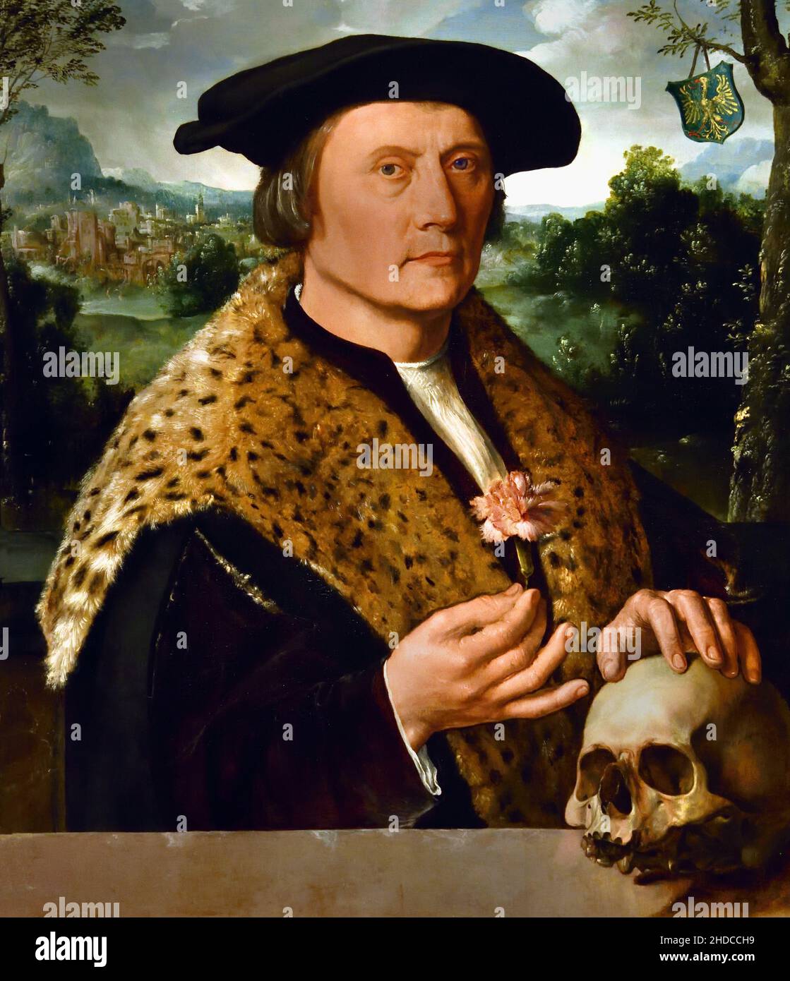 Ritratto di Pompeo Occo 1483-1537 ca. 1531 di Dirck Jacobsz (Pompeo Occo, 1483-1537) è stato un commerciante tedesco-olandese. Ad Amsterdam è stato chargé d'affaires della casa bancaria di Augsburg Fugger. Foto Stock