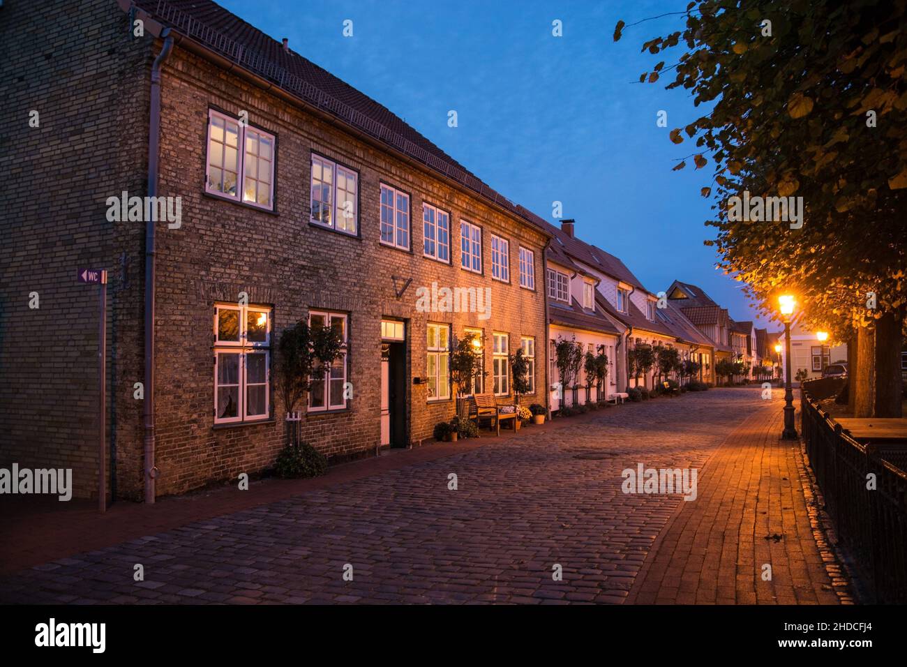 Der Holm ist ein Fischerviertel NEL LAND SCHLESWIG, gelegen an der Schlei Foto Stock