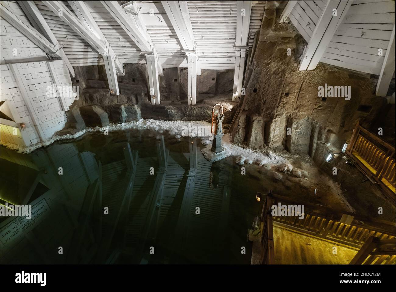 Camera e Grotta di Jozef Pilsudski alla miniera di sale di Wieliczka - Wieliczka, Polonia Foto Stock