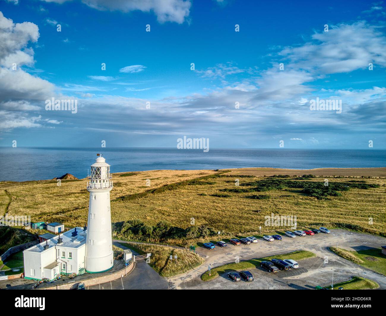 Vista dall'alto del faro di Flamborough Head, Regno Unito Foto Stock