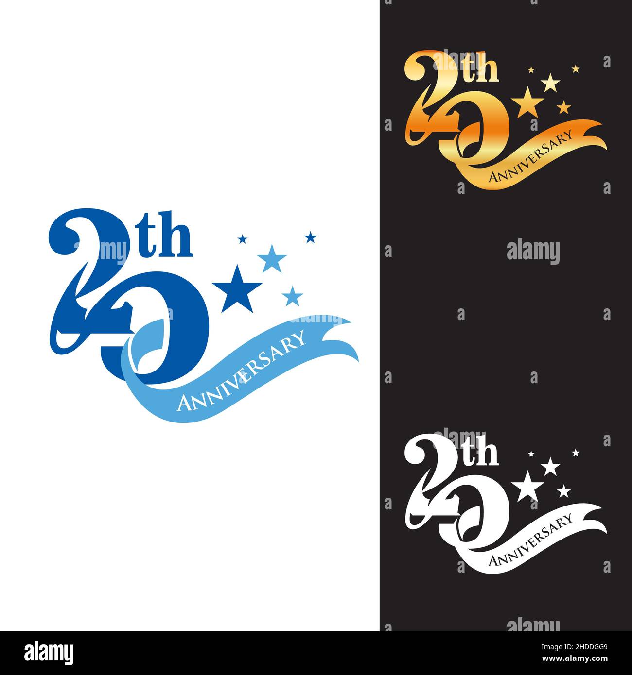 logotipo di celebrazione di 20 anni. Collezione logo 20th anniversario.EPS 10 Illustrazione Vettoriale