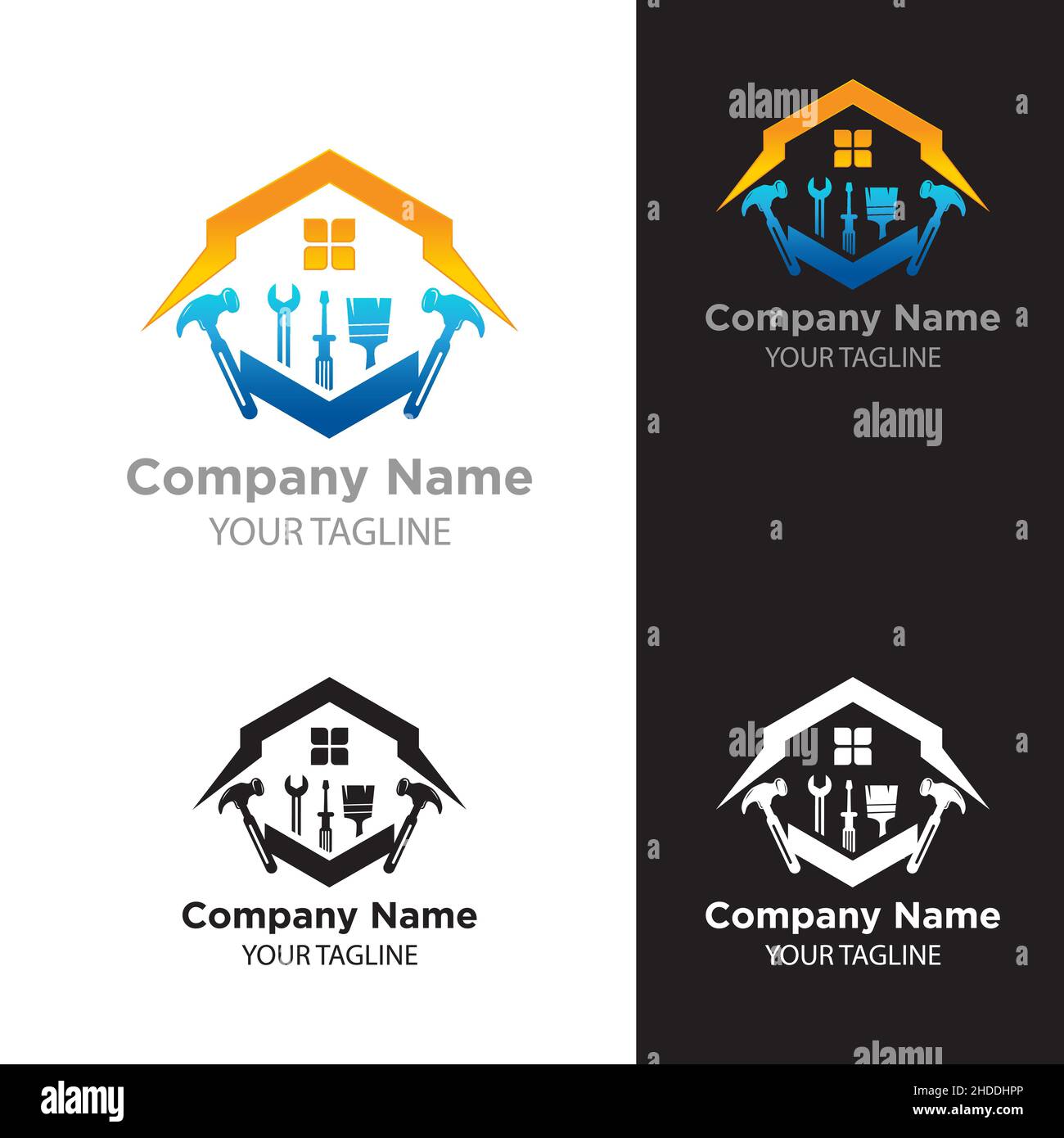 Modello di logo vettoriale per set di servizi domestici. Adatto per affari.EPS 10 Illustrazione Vettoriale