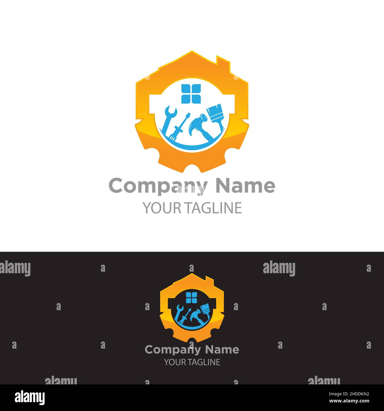 Modello di logo vettoriale per set di servizi domestici. Adatto per affari.EPS 10 Illustrazione Vettoriale