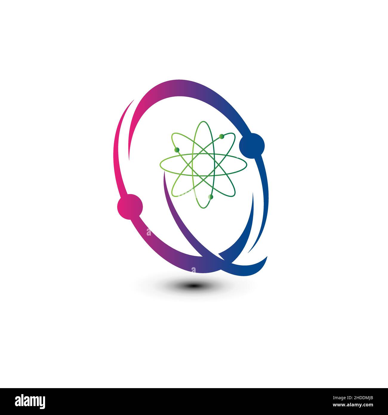Atom vettore semplice icona lineare, scienza e tecnologia soluzioni creative linea arte symbol.EPS10 Illustrazione Vettoriale