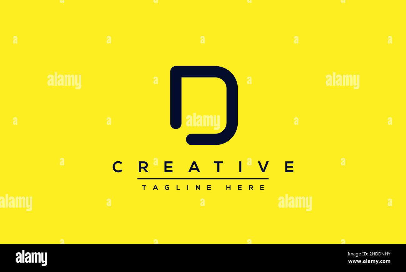 Design creativo e moderno con logo lettera D, icona vettoriale minimalista basata su D DD iniziale Illustrazione Vettoriale