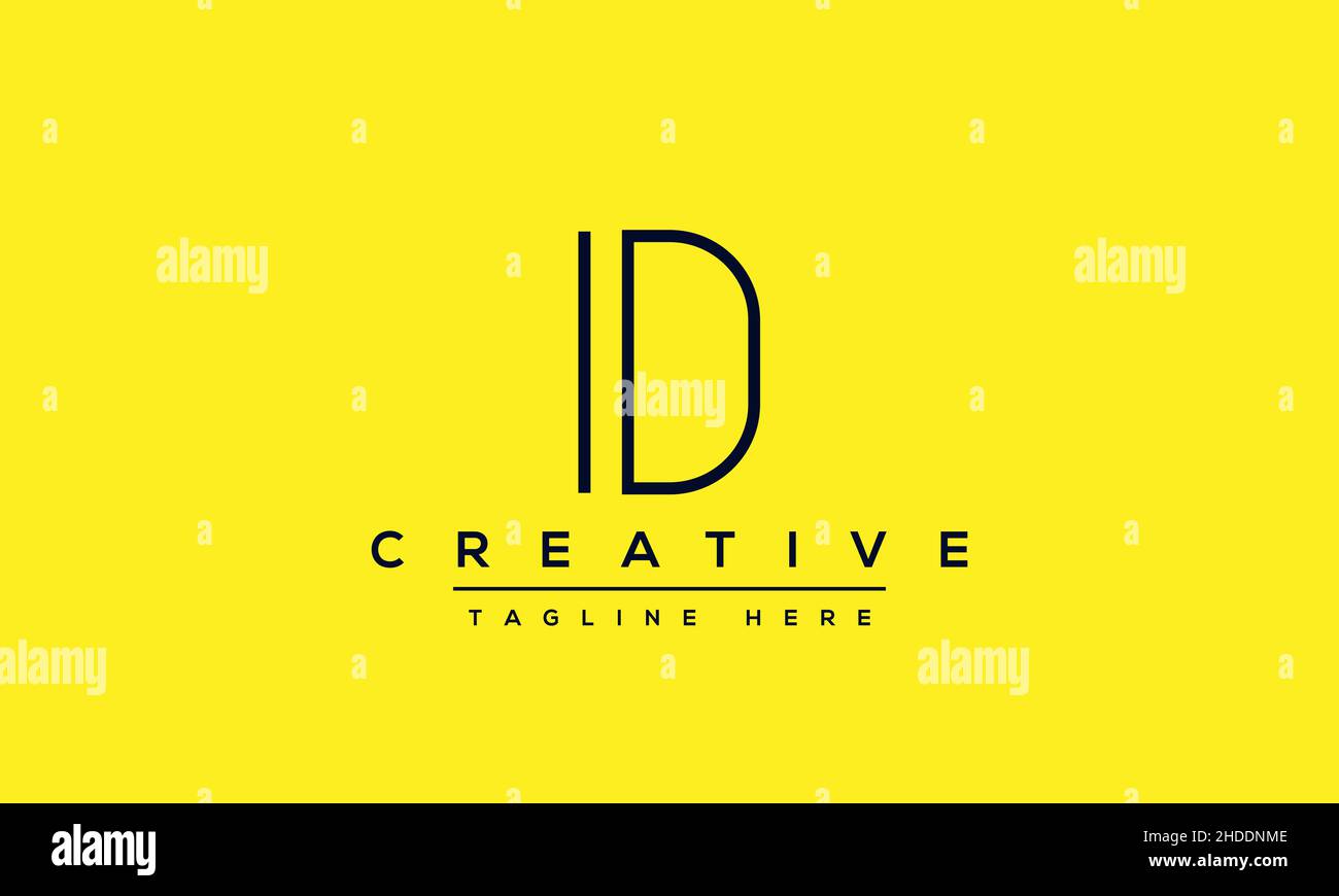 Design creativo e moderno con logo lettera D, icona vettoriale minimalista basata su D DD iniziale Illustrazione Vettoriale