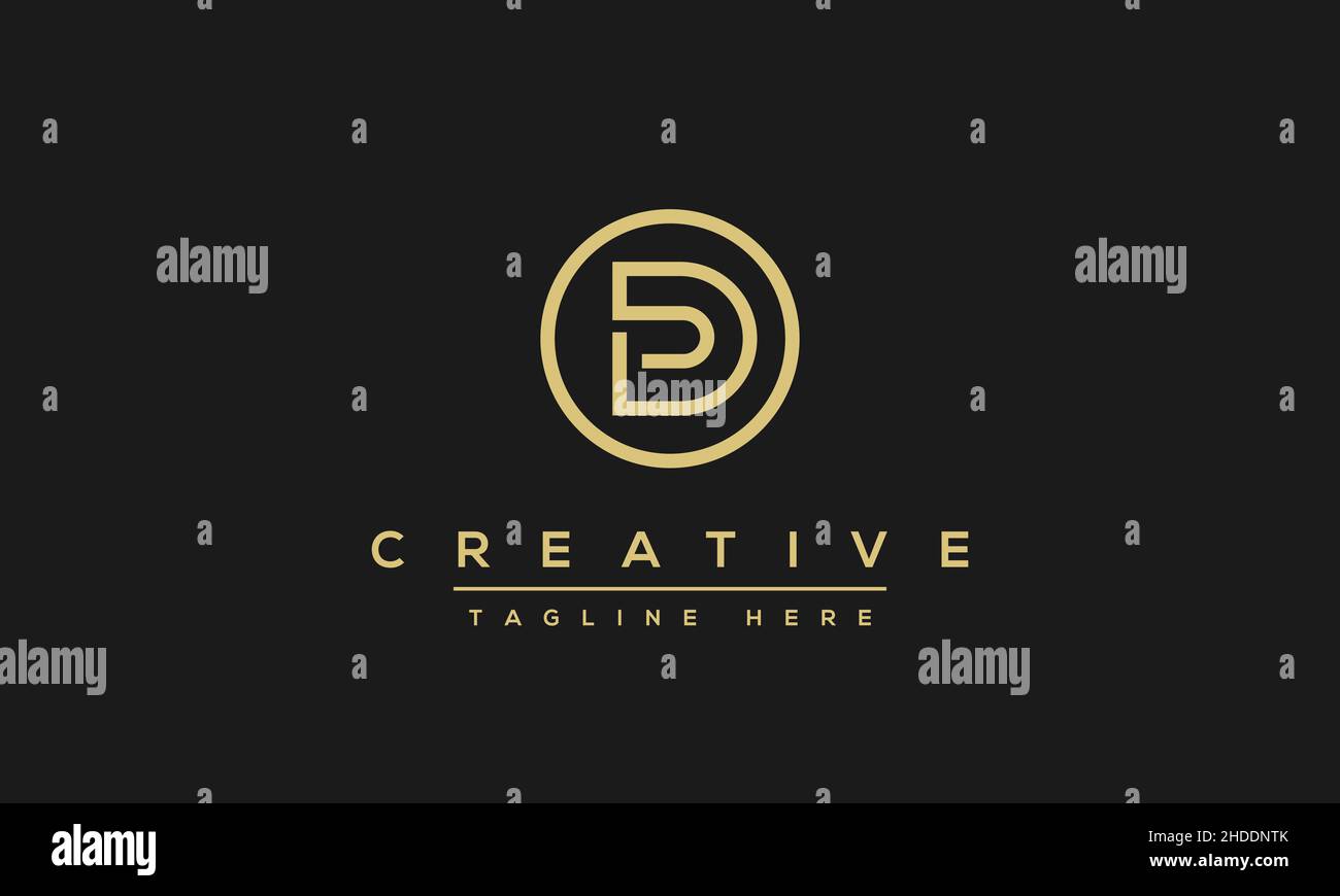 Design creativo e moderno con logo lettera D, icona vettoriale minimalista basata su D DD iniziale Illustrazione Vettoriale