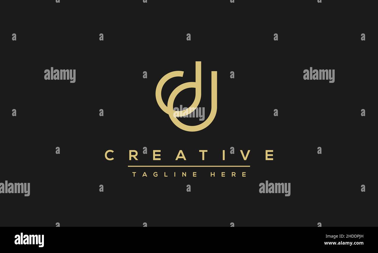Design creativo e moderno con logo lettera D, icona vettoriale minimalista basata su D DD iniziale Illustrazione Vettoriale