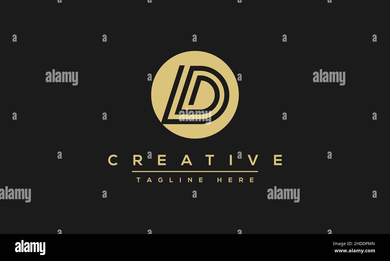 Design creativo e moderno con logo lettera D, icona vettoriale minimalista basata su D DD iniziale Illustrazione Vettoriale