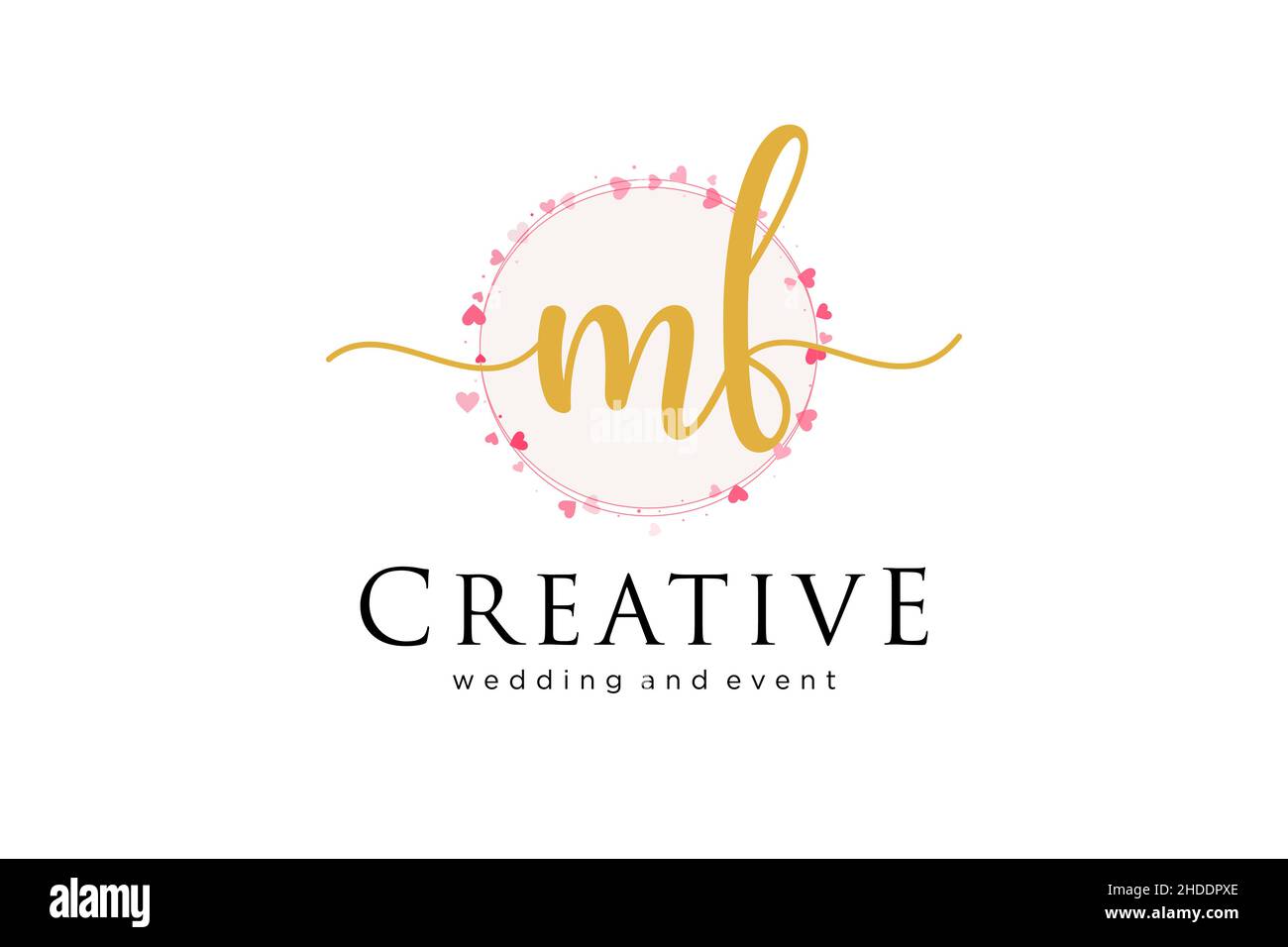 Logo femminile MF. Utilizzabile per Logo per moda, fotografia, matrimonio, bellezza, affari. Elemento modello di disegno con logo a vettore piatto. Illustrazione Vettoriale