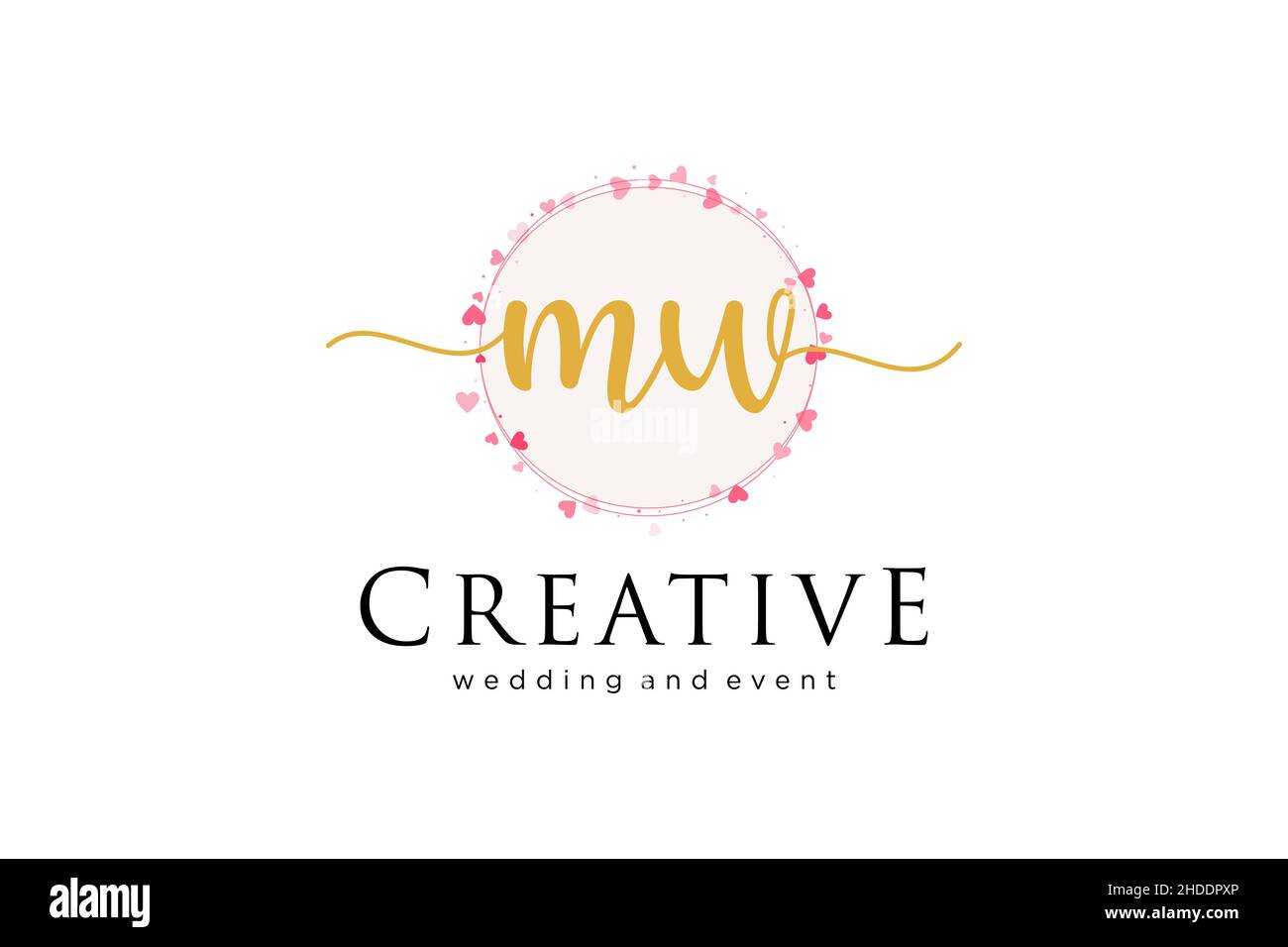 MW logo femminile. Utilizzabile per Logo per moda, fotografia, matrimonio, bellezza, affari. Elemento modello di disegno con logo a vettore piatto. Illustrazione Vettoriale