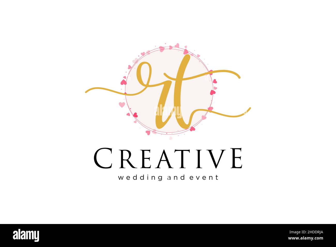 Logo RT femminile. Utilizzabile per Logo per moda, fotografia, matrimonio, bellezza, affari. Elemento modello di disegno con logo a vettore piatto. Illustrazione Vettoriale