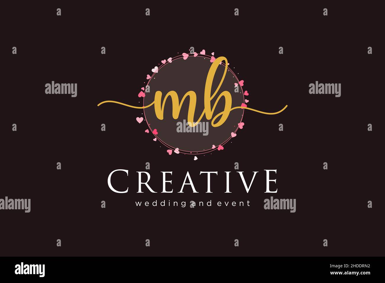 Logo femminile MB. Utilizzabile per Logo per moda, fotografia, matrimonio, bellezza, affari. Elemento modello di disegno con logo a vettore piatto. Illustrazione Vettoriale