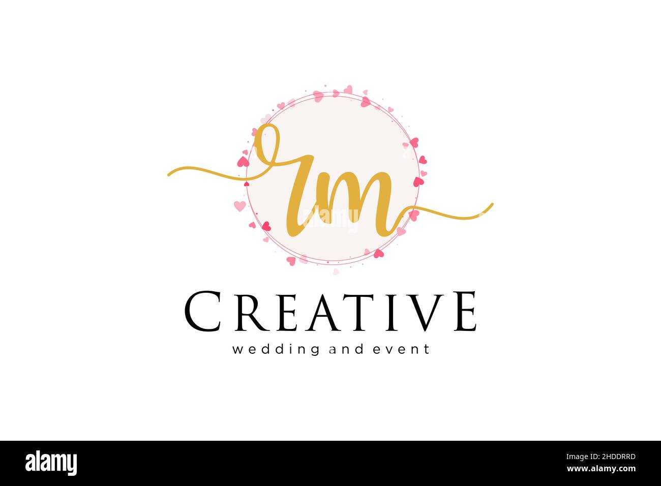 Logo RM femminile. Utilizzabile per Logo per moda, fotografia, matrimonio, bellezza, affari. Elemento modello di disegno con logo a vettore piatto. Illustrazione Vettoriale