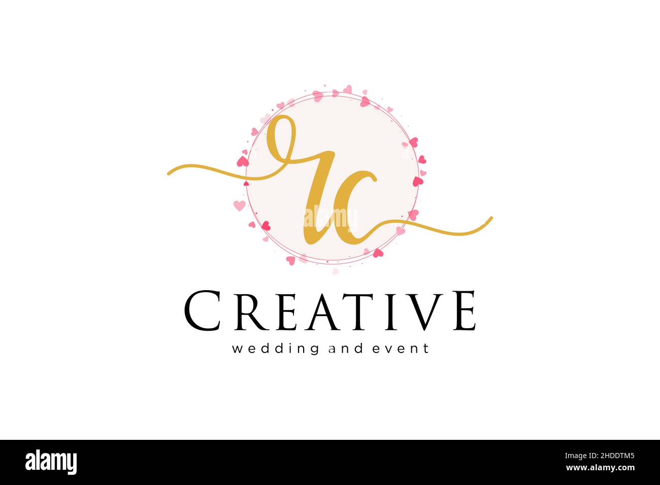 Logo RC femminile. Utilizzabile per Logo per moda, fotografia, matrimonio, bellezza, affari. Elemento modello di disegno con logo a vettore piatto. Illustrazione Vettoriale