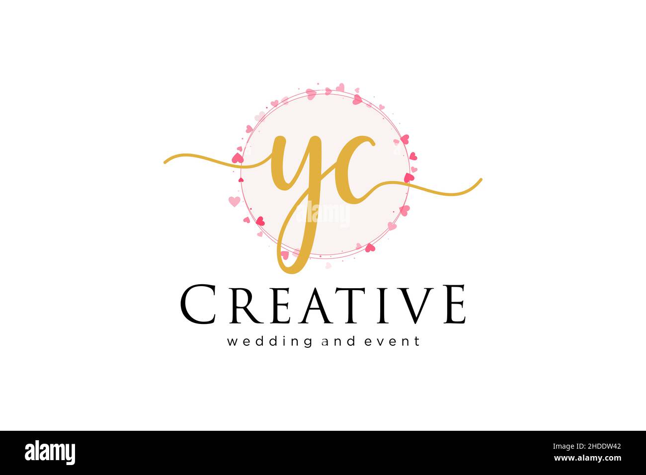 Logo femminile YC. Utilizzabile per Logo per moda, fotografia, matrimonio, bellezza, affari. Elemento modello di disegno con logo a vettore piatto. Illustrazione Vettoriale