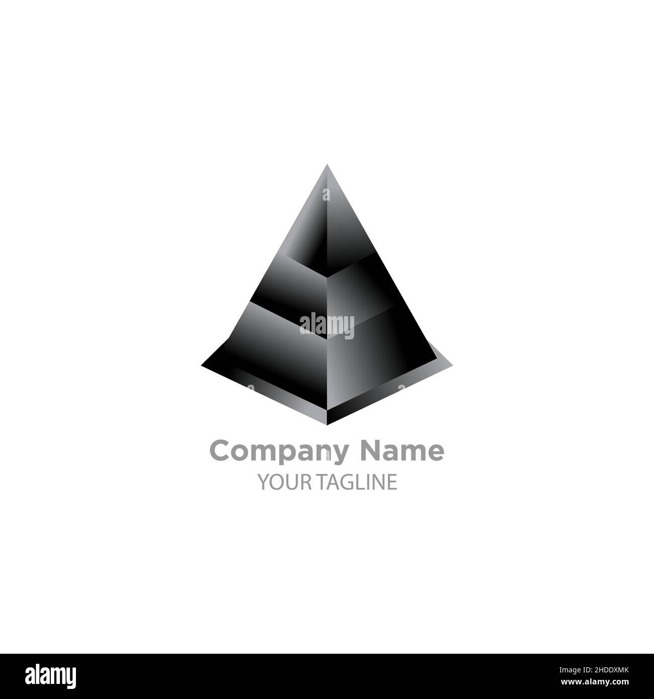 Logo triangolare. Figura geometrica astratta. Vettore su sfondo bianco isolato. EPS 10 Illustrazione Vettoriale