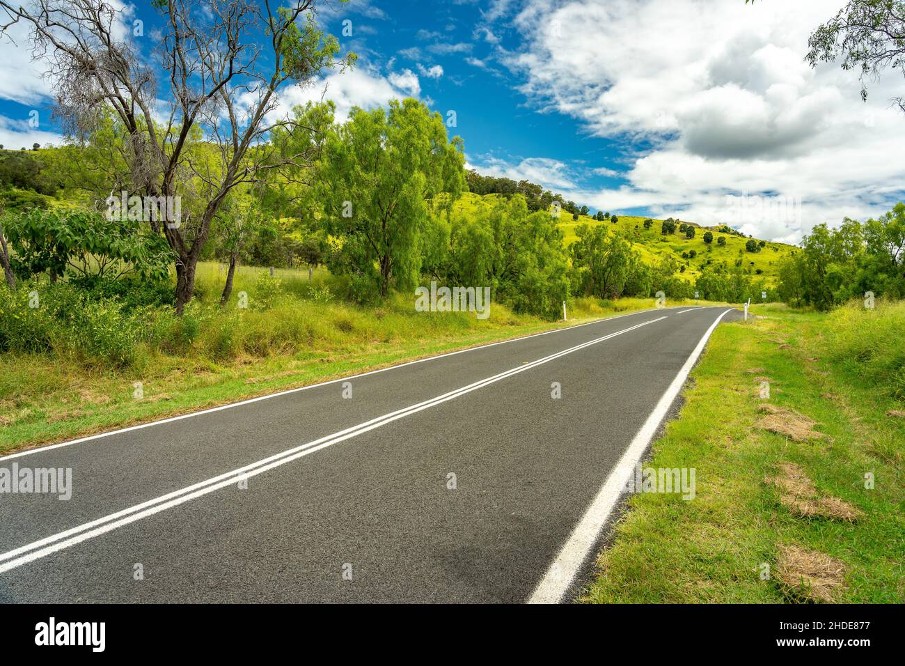 Strada pittoresca lungo la Gatton Clifton Rd, Queensland, Australia Foto Stock