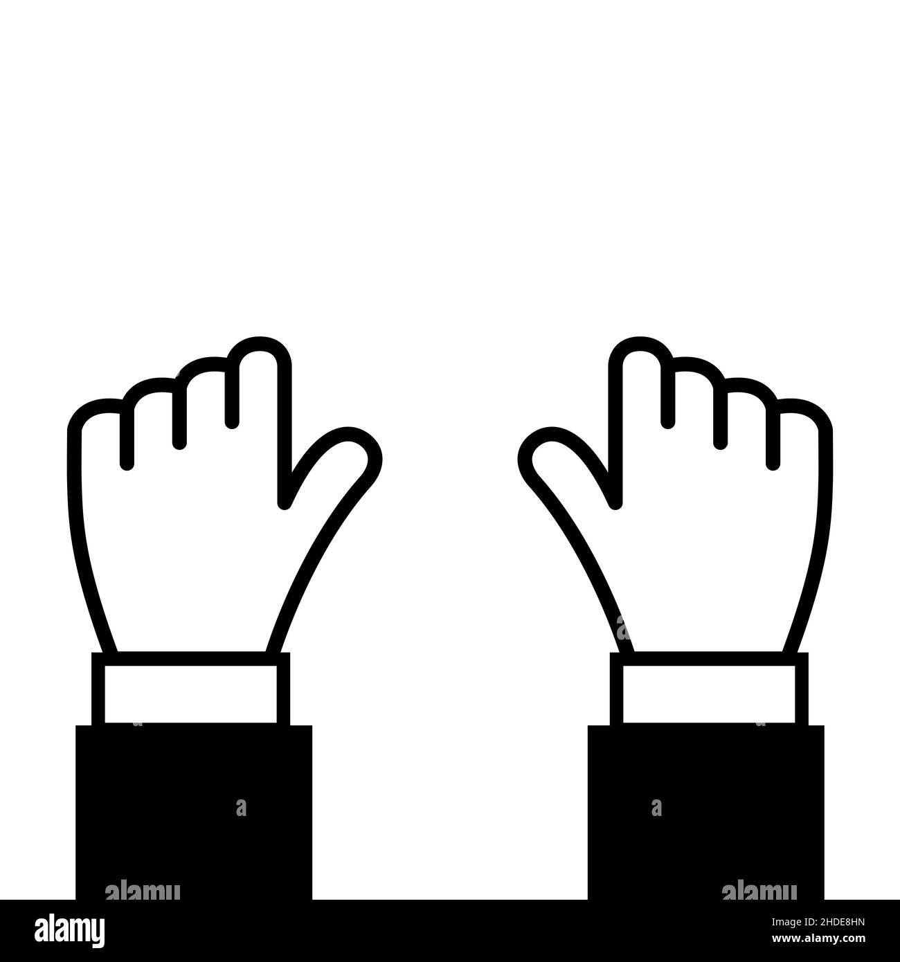 Cursore dell'icona delle mani sinistra e destra isolato su bianco Illustrazione Vettoriale