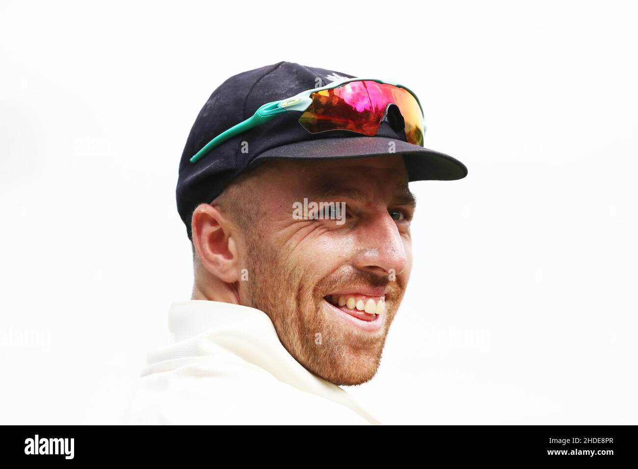 Il Jack Leach dell'Inghilterra durante il secondo giorno della quarta prova delle ceneri al Sydney Cricket Ground, Sydney. Data foto: Giovedì 6 gennaio 2022. Foto Stock