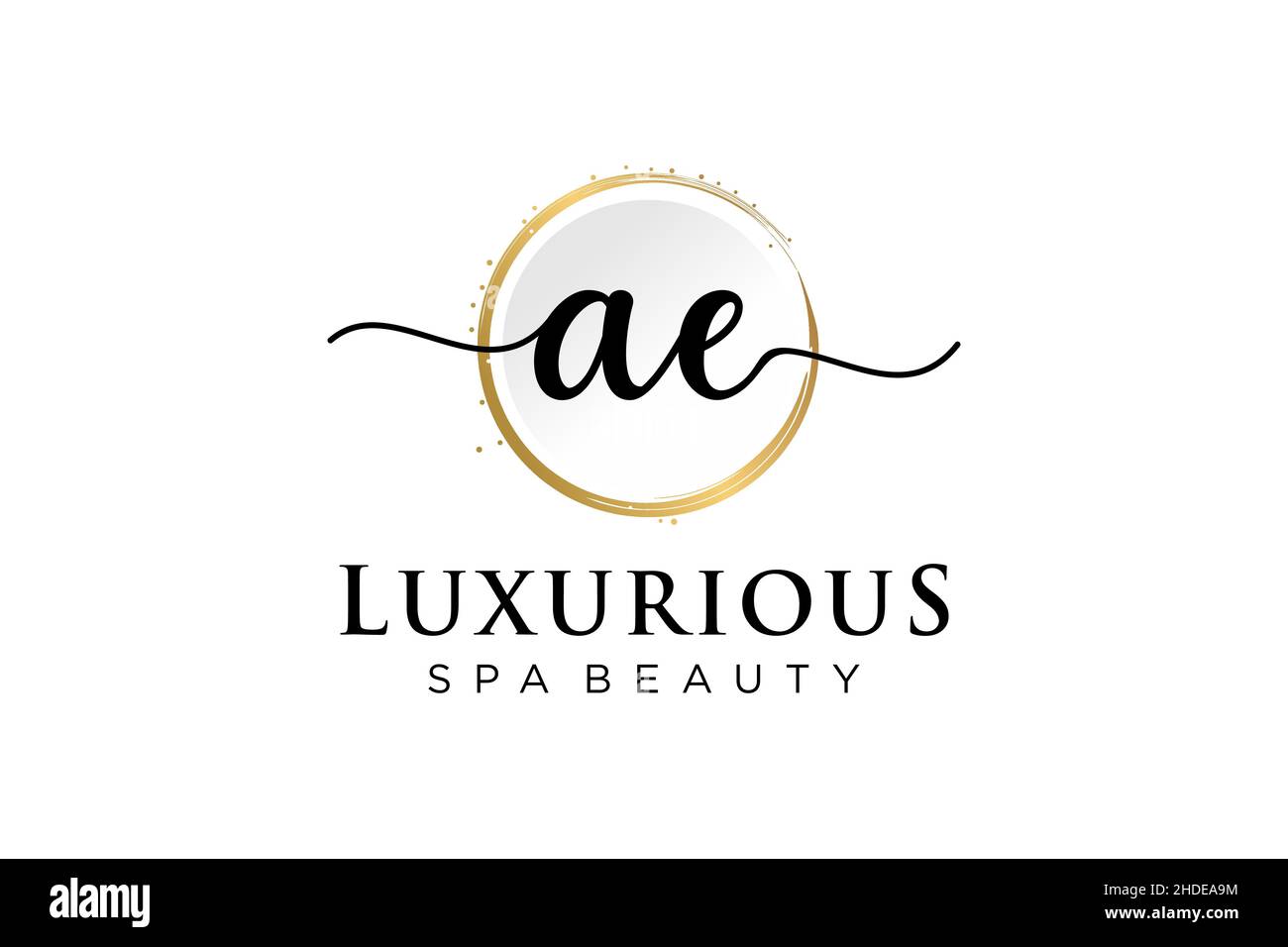 Logo AE femminile iniziale. Utilizzabile per Logo per moda, fotografia, matrimonio, bellezza, affari. Modello di disegno del logo del vettore piatto . Illustrazione Vettoriale