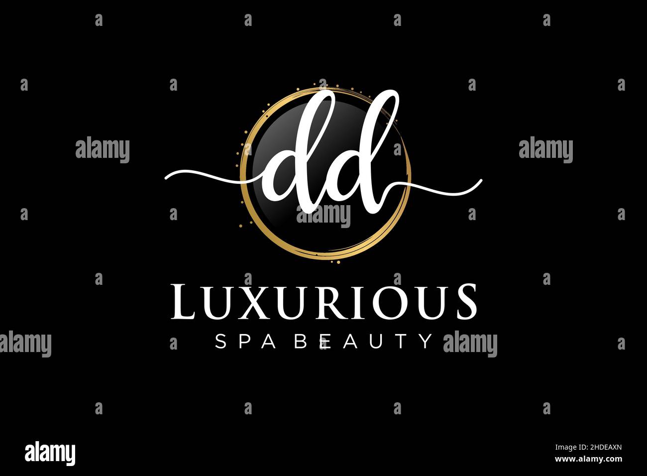 Logo DD femminile iniziale. Utilizzabile per Logo per moda, fotografia, matrimonio, bellezza, affari. Modello di disegno del logo del vettore piatto . Illustrazione Vettoriale