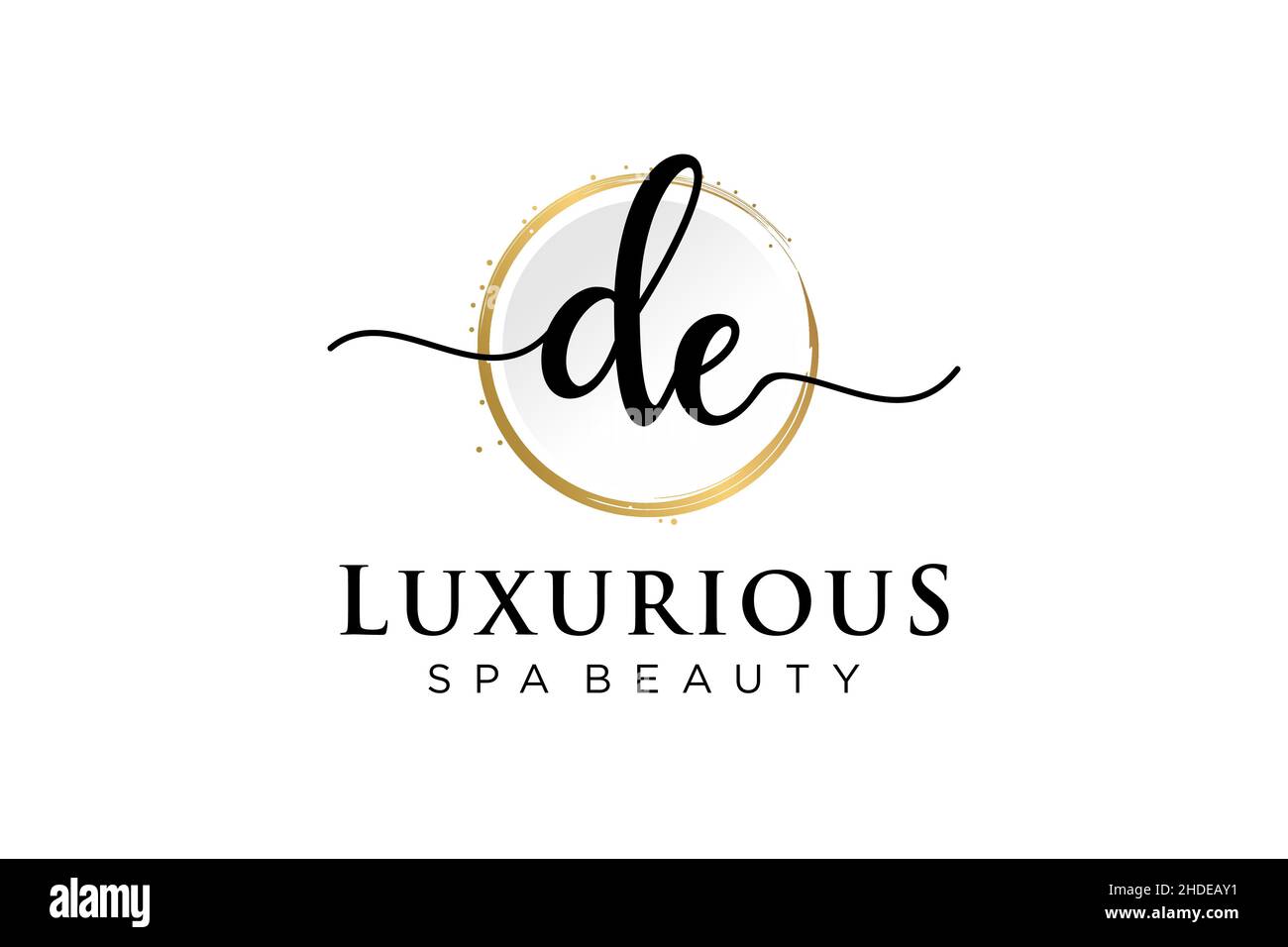 Logo Initial DE Femminile. Utilizzabile per Logo per moda, fotografia, matrimonio, bellezza, affari. Modello di disegno del logo del vettore piatto . Illustrazione Vettoriale