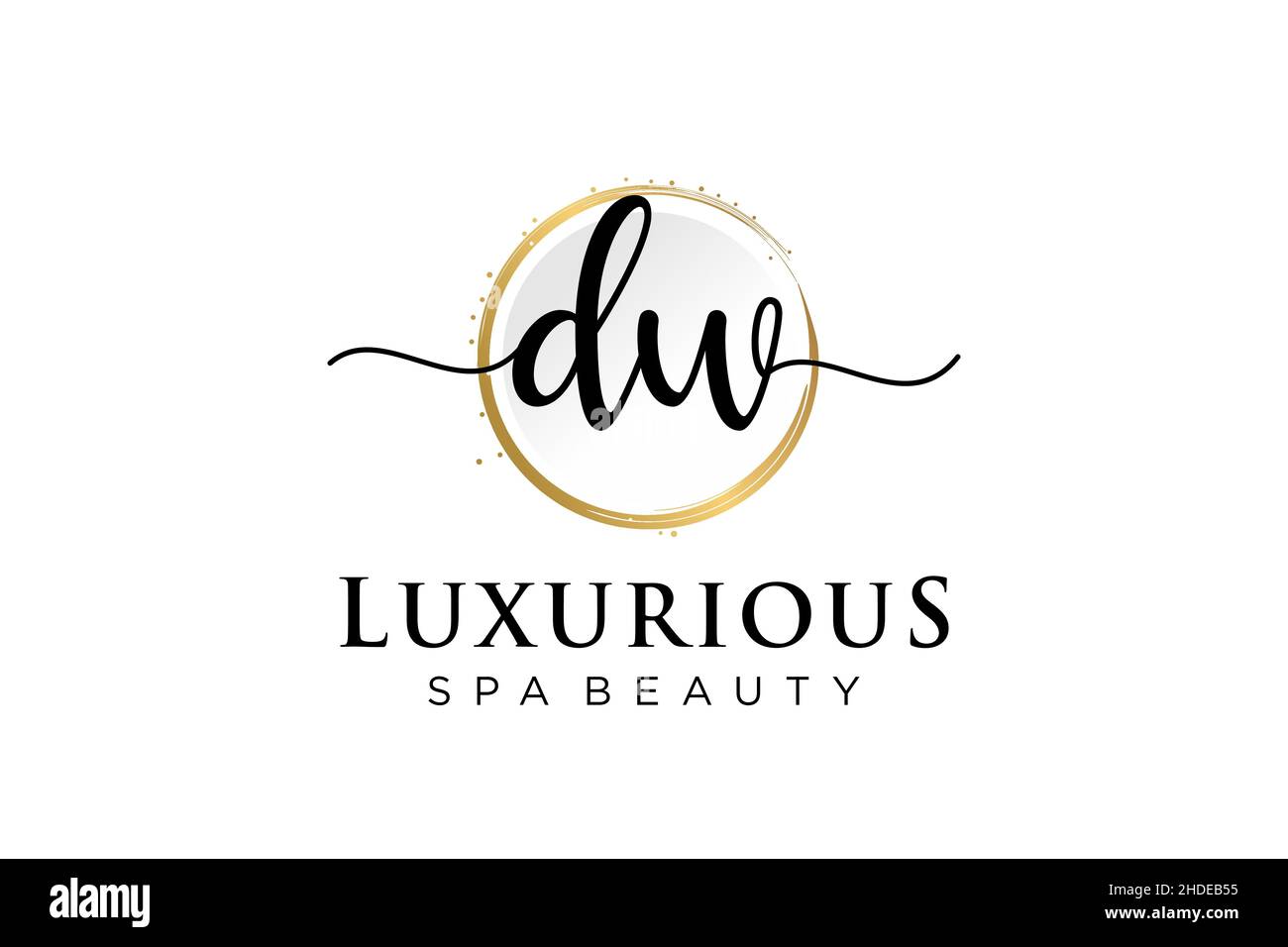 Logo DW femminile iniziale. Utilizzabile per Logo per moda, fotografia, matrimonio, bellezza, affari. Modello di disegno del logo del vettore piatto . Illustrazione Vettoriale