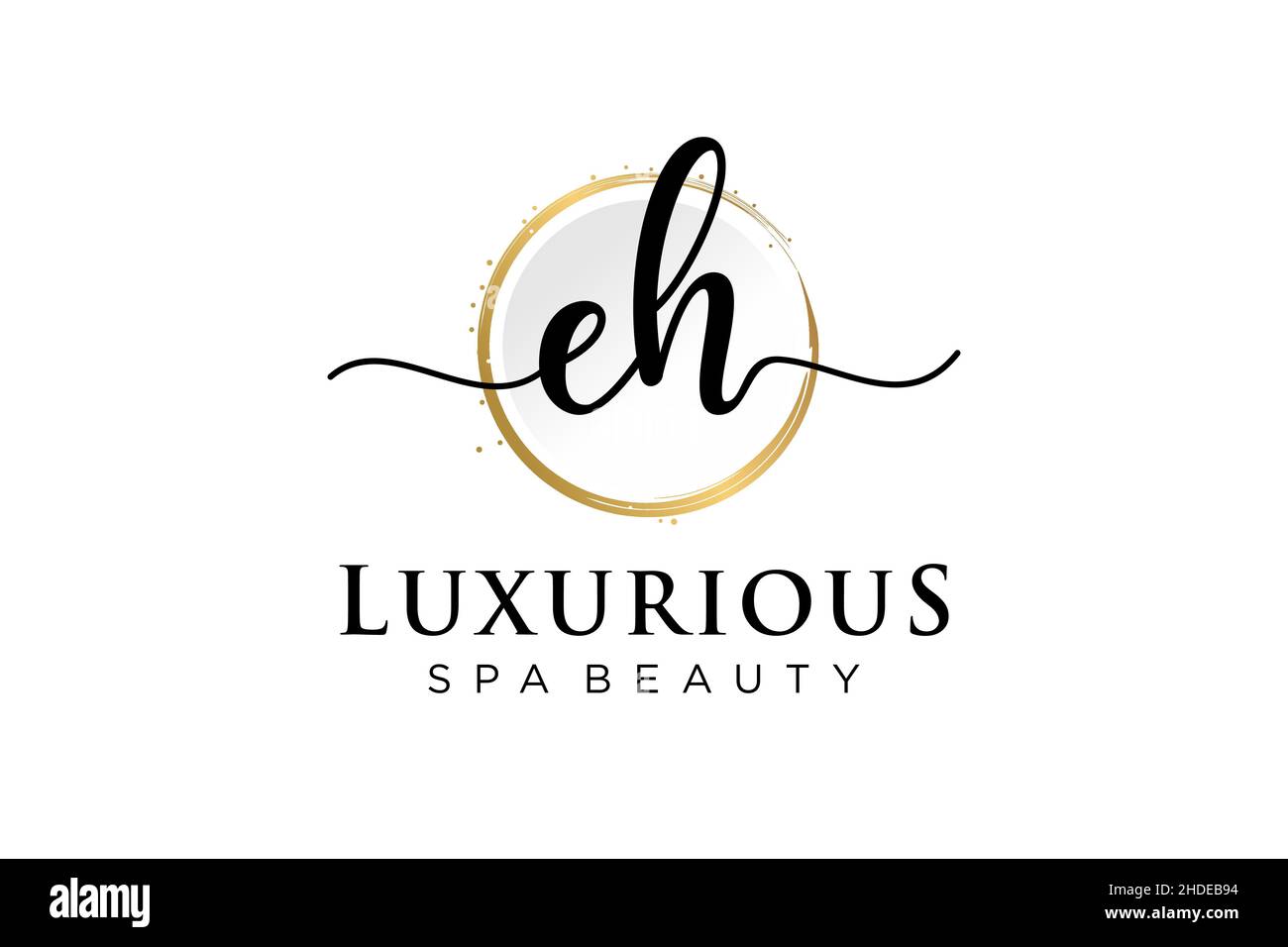 Logo EH femminile iniziale. Utilizzabile per Logo per moda, fotografia, matrimonio, bellezza, affari. Modello di disegno del logo del vettore piatto . Illustrazione Vettoriale