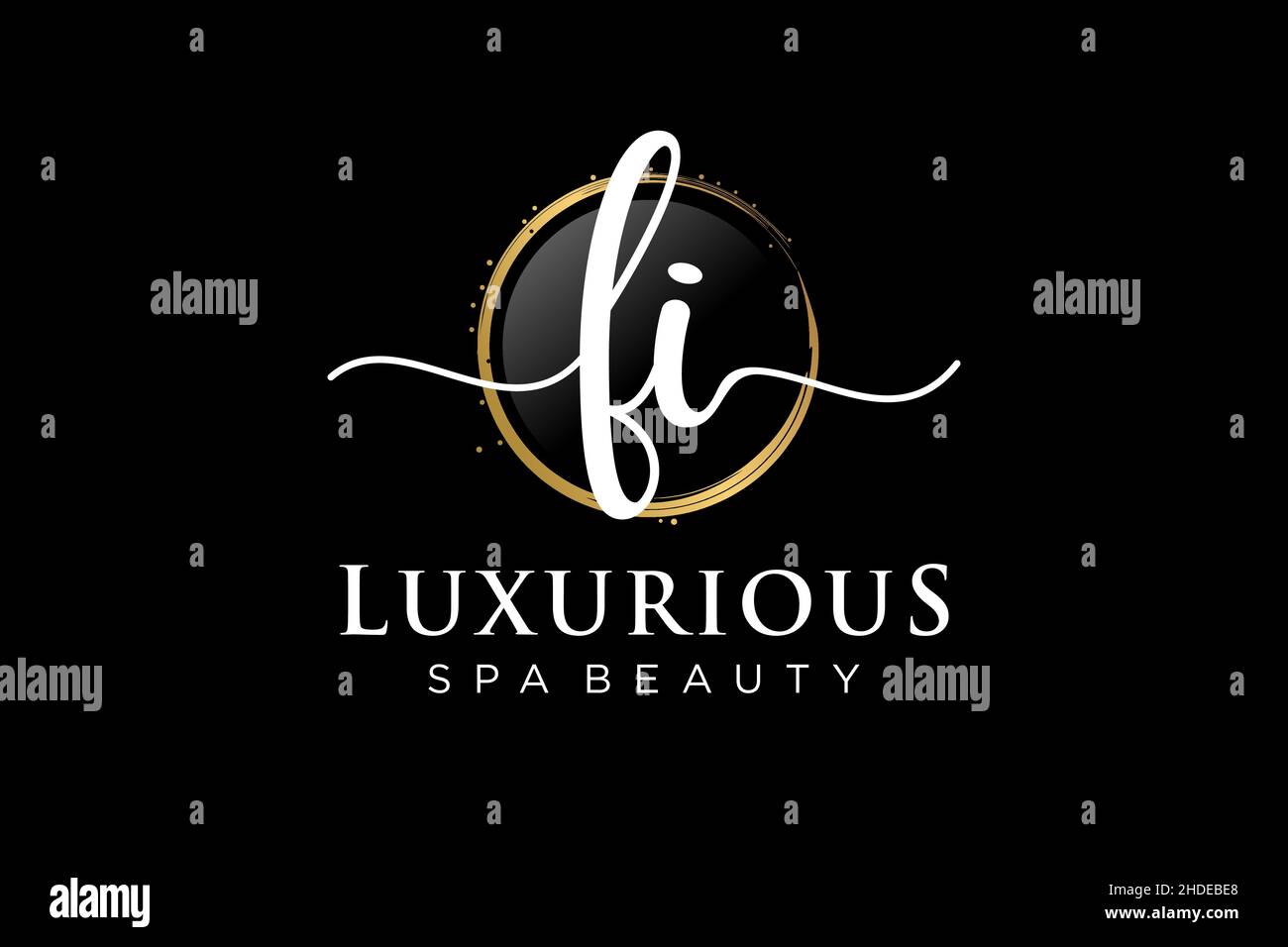 Logo Fi femminile iniziale. Utilizzabile per Logo per moda, fotografia, matrimonio, bellezza, affari. Modello di disegno del logo del vettore piatto . Illustrazione Vettoriale