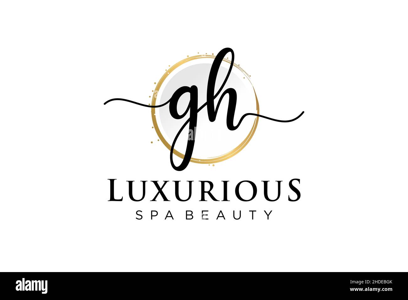 Logo GH femminile iniziale. Utilizzabile per Logo per moda, fotografia, matrimonio, bellezza, affari. Modello di disegno del logo del vettore piatto . Illustrazione Vettoriale