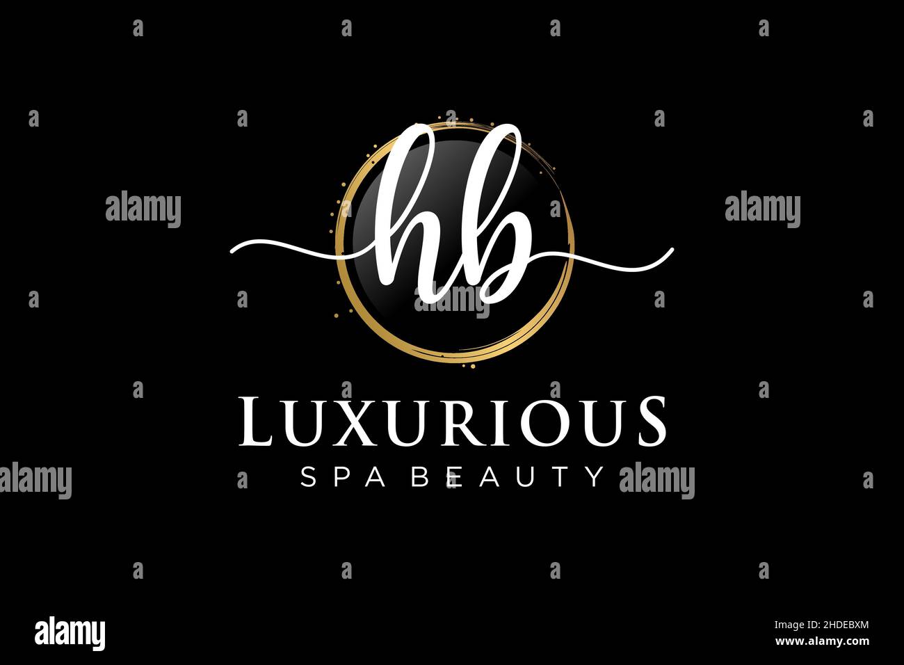 Logo femminile HB iniziale. Utilizzabile per Logo per moda, fotografia, matrimonio, bellezza, affari. Modello di disegno del logo del vettore piatto . Illustrazione Vettoriale