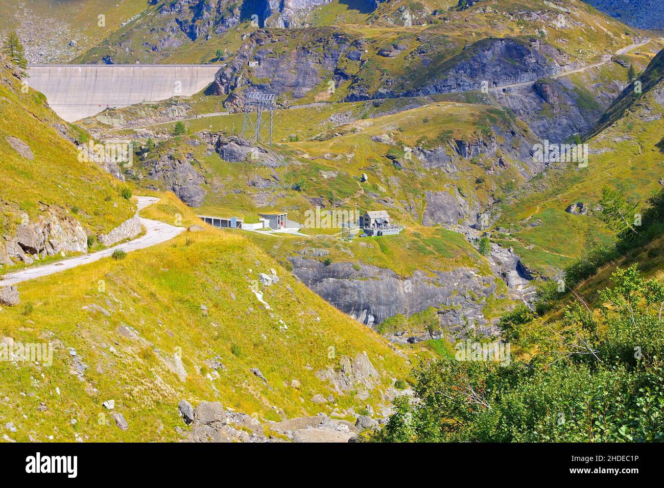 Reservoir Robiei Ticino in Svizzera, Europa Foto Stock