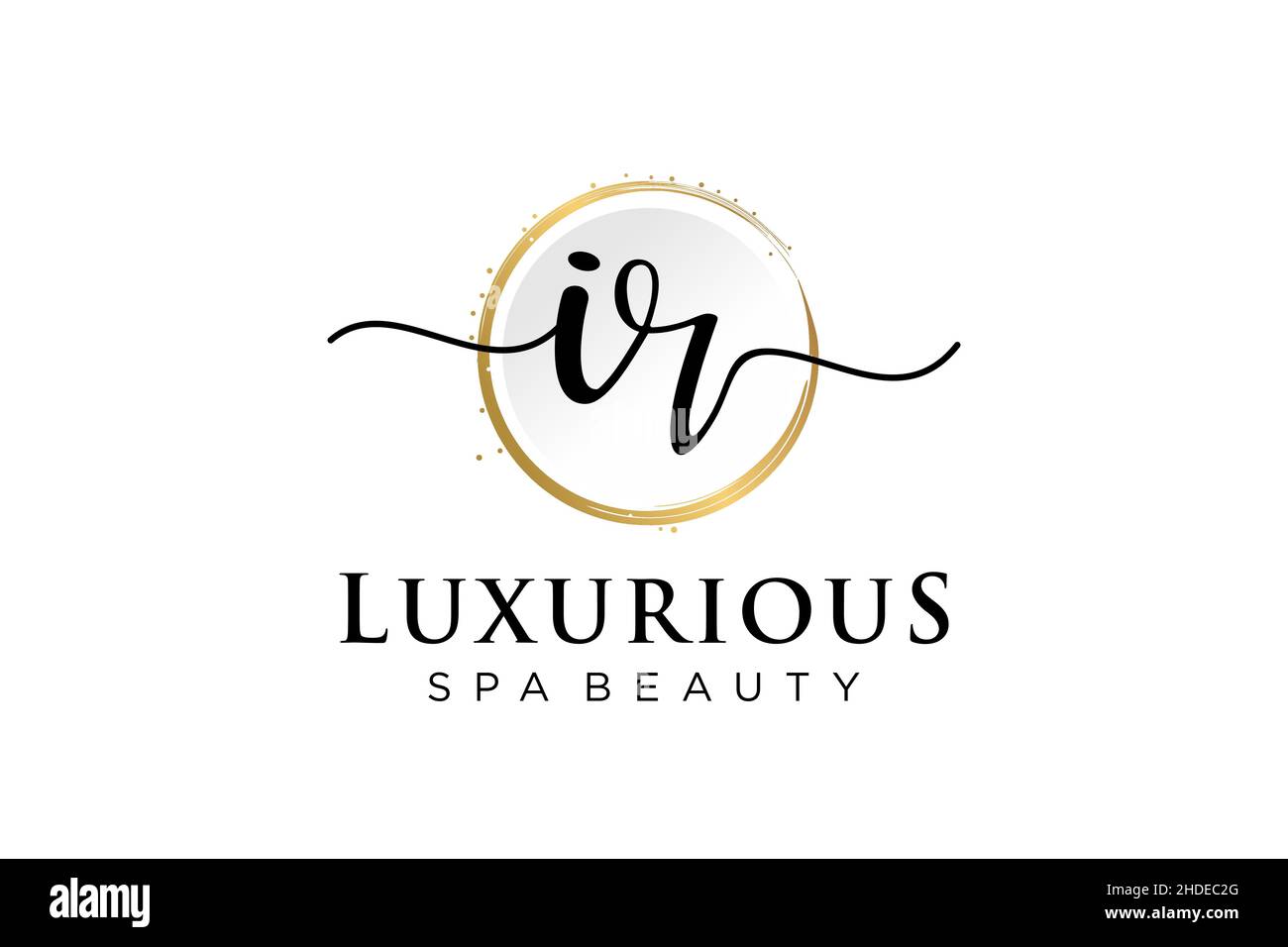 Logo IR femminile iniziale. Utilizzabile per Logo per moda, fotografia, matrimonio, bellezza, affari. Modello di disegno del logo del vettore piatto . Illustrazione Vettoriale