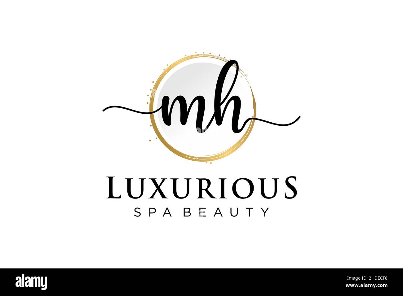 Logo MH femminile iniziale. Utilizzabile per Logo per moda, fotografia, matrimonio, bellezza, affari. Modello di disegno del logo del vettore piatto . Illustrazione Vettoriale
