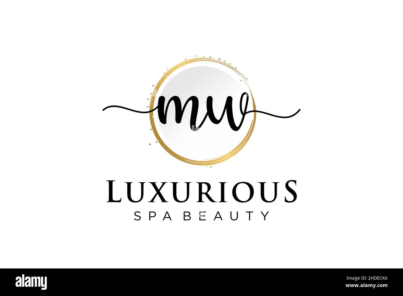 Logo femminile MW iniziale. Utilizzabile per Logo per moda, fotografia, matrimonio, bellezza, affari. Modello di disegno del logo del vettore piatto . Illustrazione Vettoriale