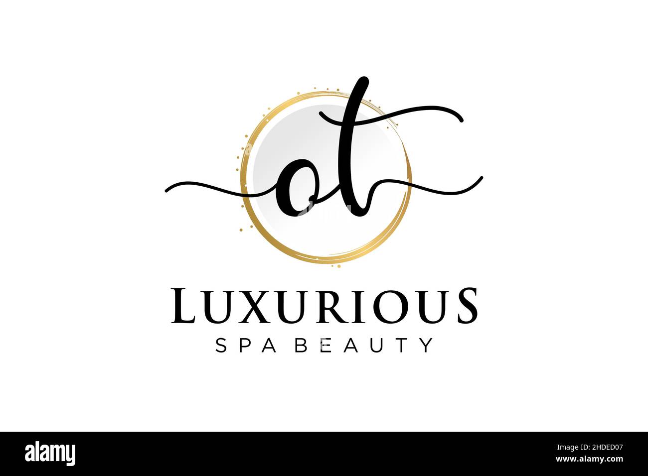 Logo OT femminile iniziale. Utilizzabile per Logo per moda, fotografia, matrimonio, bellezza, affari. Modello di disegno del logo del vettore piatto . Illustrazione Vettoriale