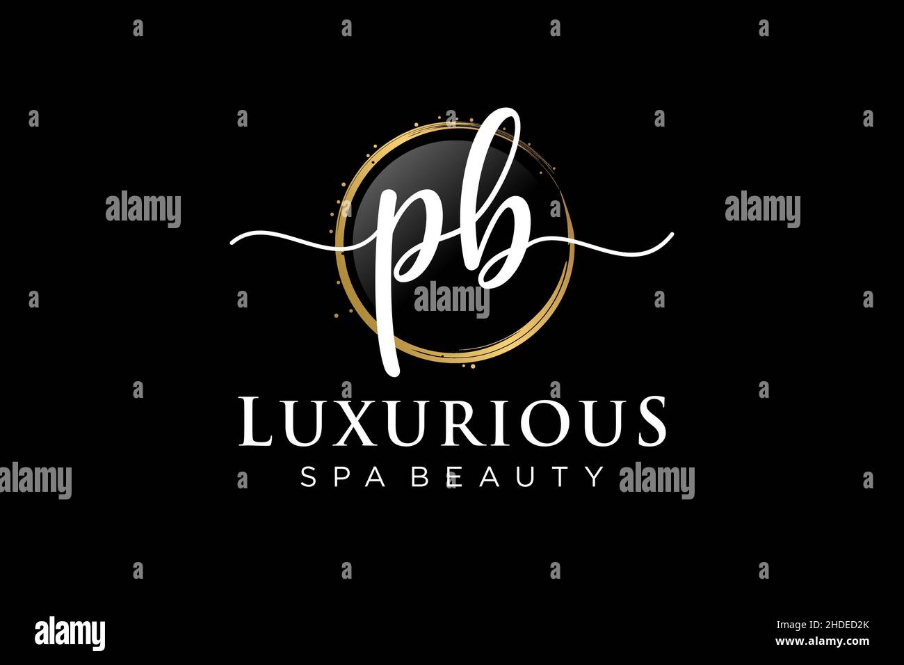 Logo PB femminile iniziale. Utilizzabile per Logo per moda, fotografia, matrimonio, bellezza, affari. Modello di disegno del logo del vettore piatto . Illustrazione Vettoriale