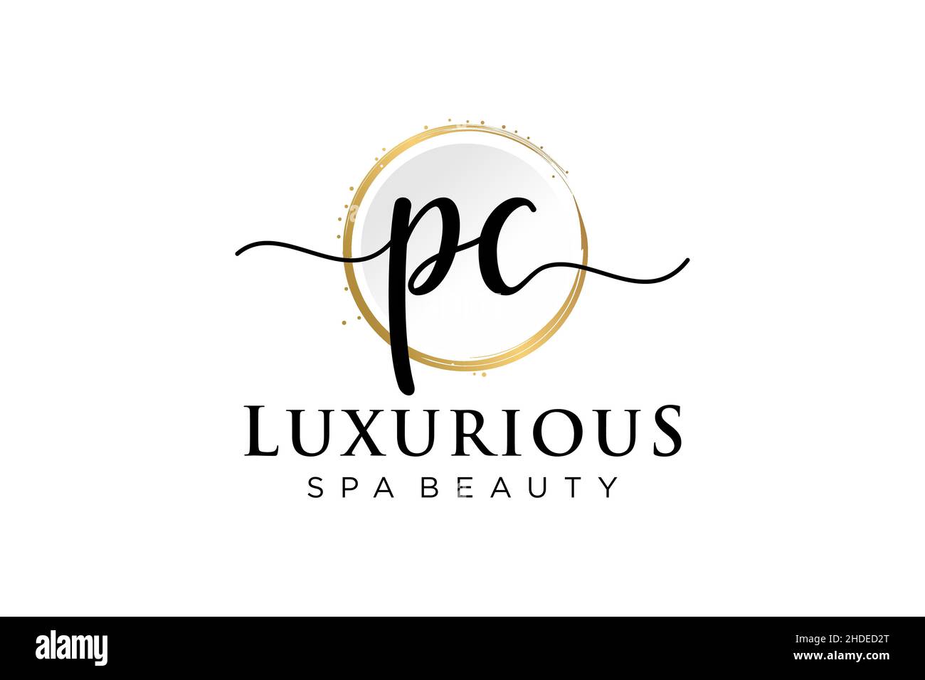 Logo PC femminile iniziale. Utilizzabile per Logo per moda, fotografia, matrimonio, bellezza, affari. Modello di disegno del logo del vettore piatto . Illustrazione Vettoriale